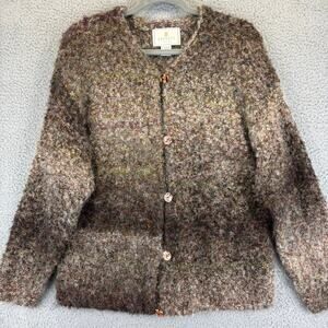 Y2k Express Tricot Cardigan Small Mohair Lagenlook Boho Artsy Cabin Chunky Cozy